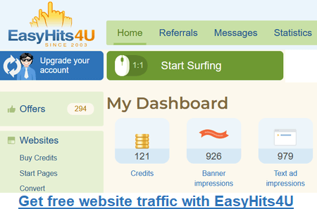 EasyHits4UWebTools, get free website traffic